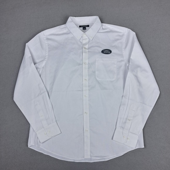 Land Rover‎ Button Down Shirt Mens Large White Embroidered Logo Long Sleeve - Picture 2 of 9